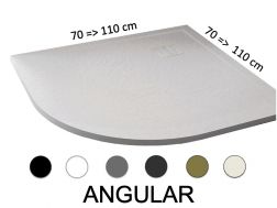Corner shower tray, 70x70 cm, resin, extra flat, cuttable - VERONE Angular