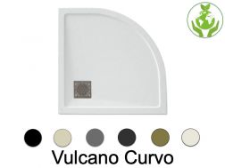 Corner shower tray, 90x90 cm, with rim - VULCANO Curvo