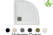100x100 cm - Corner shower tray, Acrystone resin - VULCANO Curvo
