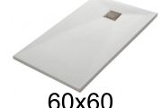 Shower tray 60x60 cm, extra flat, cuttable, resin, VERONE