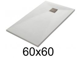 Shower tray 60x60 cm, extra flat, cuttable, resin, VERONE