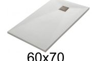 Shower tray 70x60 cm, extra flat, cuttable, resin, VERONE 60x70