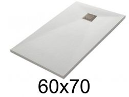 Shower tray 60x70 cm, extra flat, cuttable, resin, VERONE