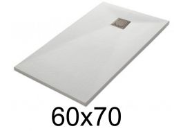 Shower tray 70x60 cm, extra flat, cuttable, resin, VERONE 60x70