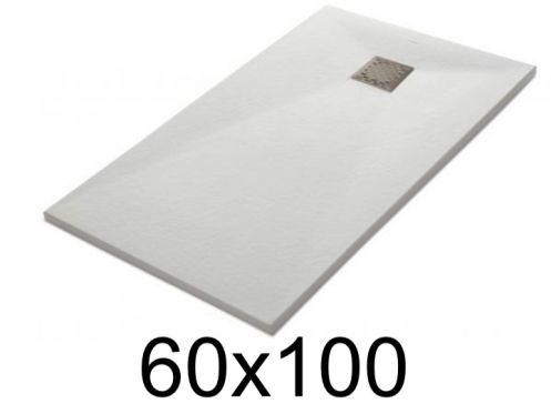Shower tray 100x60 cm, extra flat, cuttable, resin, VERONE 60x100