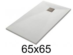 Shower tray 65x65 cm, resin, extra flat, cuttable, TECNIK