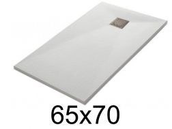 Shower tray 65x70 cm, resin, extra flat, cuttable, TECNIK