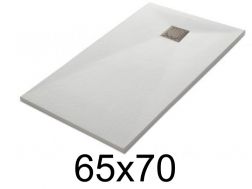 Shower tray 70x65 cm, resin, extra flat, cuttable, TECNIK 65x70