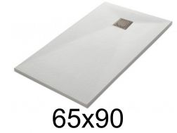 Shower tray 65x90 cm, resin, extra flat, cuttable, TECNIK