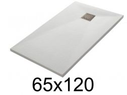 Shower tray 65x120 cm, resin, extra flat, cuttable, TECNIK