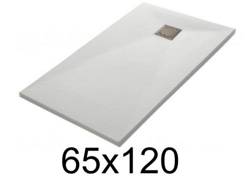 Shower tray 120x65 cm, resin, extra flat, cuttable, TECNIK 65x120