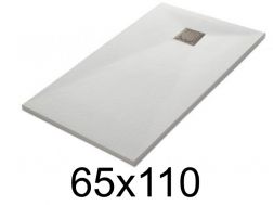 Shower tray 110x65 cm, resin, extra flat, cuttable, TECNIK 65x110