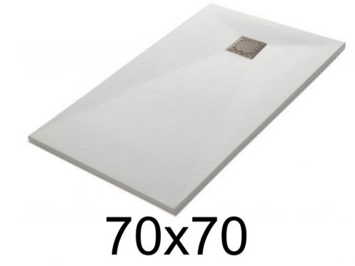 70x70 cm Extra-Flat Resin Shower Tray – TECNIK