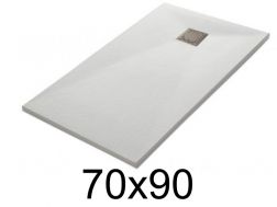 Shower tray 70x90 cm, resin, extra flat, cuttable, TECNIK