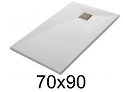 Shower tray 90x70 cm, resin, extra flat, cuttable, TECNIK 70x90