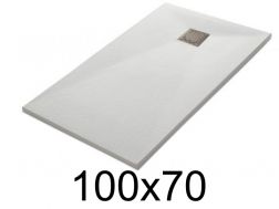 Shower tray 100x70 cm, resin, extra flat, cuttable, TECNIK