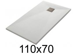 Shower tray 110x70 cm, resin, extra flat, cuttable, TECNIK 70x110