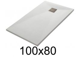 Shower tray 100x80 cm, resin, extra flat, cuttable, TECNIK