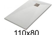 110x80 cm Extra-Flat Resin Shower Tray TECNIK