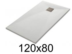 Shower tray 120x80 cm, resin, extra flat, cuttable, TECNIK