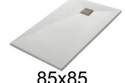 Shower tray 85x85 cm, resin, extra flat, cuttable, TECNIK