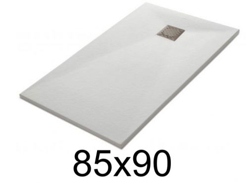 Shower tray 90x85 cm, resin, extra flat, cuttable, TECNIK 85x90