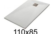 Shower tray 110x85 cm, resin, extra flat, cuttable, TECNIK 85x110