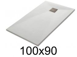 Shower tray 100x90 cm, resin, extra flat, cuttable, TECNIK