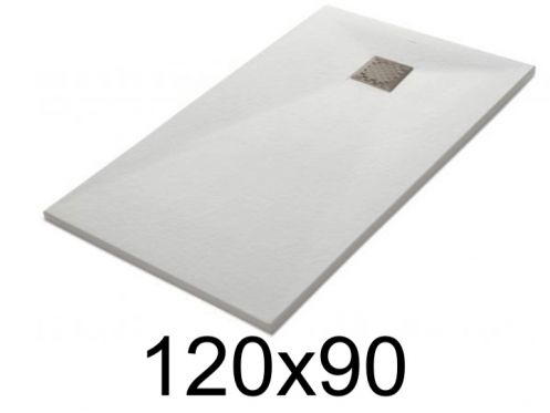 Shower tray 120x90 cm, resin, extra flat, cuttable, TECNIK 90x120