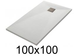 Shower tray 100x100 cm, resin, extra flat, cuttable, TECNIK