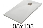 Shower tray 105x105 cm, extra flat, cuttable, resin, VERONE