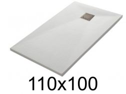 Shower tray 110x100 cm, resin, extra flat, cuttable, TECNIK 100x110