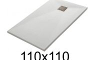 Shower tray 110x110 cm, extra flat, cuttable, resin, VERONE