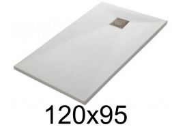 Shower tray 120x95 cm, resin, extra flat, cuttable, TECNIK