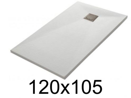 Shower tray 120x105 cm, extra flat, cuttable, resin, VERONE 105x120