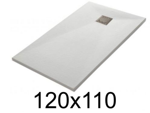 Shower tray 120x110 cm, extra flat, cuttable, resin, VERONE 110x120