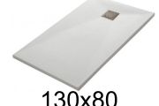130x80 cm Extra-Flat Resin Shower Tray TECNIK