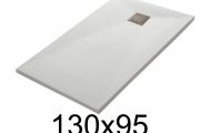 Shower tray 130x95 cm, resin, extra flat, cuttable, TECNIK 95x130