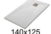 Shower tray 140x125 cm, extra flat, cuttable, resin, VERONE 125x140