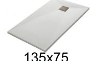 Shower tray 135x75 cm, resin, extra flat, cuttable, TECNIK 75x135