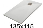 Shower tray 135x115 cm, extra flat, cuttable, resin, VERONE 115x135