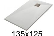 Shower tray 135x125 cm, extra flat, cuttable, resin, VERONE 125x135