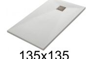 Shower tray 135x135 cm, extra flat, cuttable, resin, VERONE