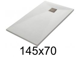 Shower tray 145x70 cm, resin, extra flat, cuttable, TECNIK 70x145