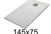 Shower tray 145x75 cm, resin, extra flat, cuttable, TECNIK 75x145