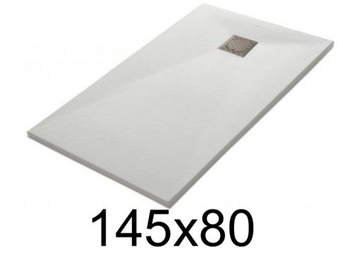 Shower tray 145x80 cm, resin, extra flat, cuttable, TECNIK 80x145