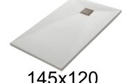Shower tray 145x120 cm, extra flat, cuttable, resin, VERONE 120x145