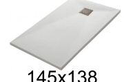 Shower tray 145x138 cm, extra flat, cuttable, resin, VERONE