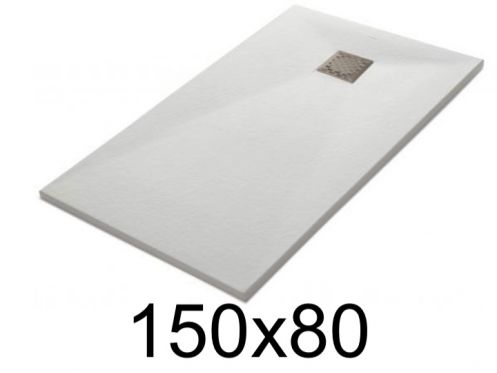Shower tray 150x80 cm, resin, extra flat, cuttable, TECNIK 80x150