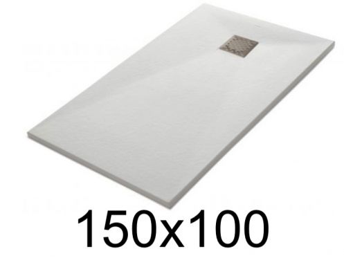 Shower tray 150x100 cm, resin, extra flat, cuttable, TECNIK 100x150